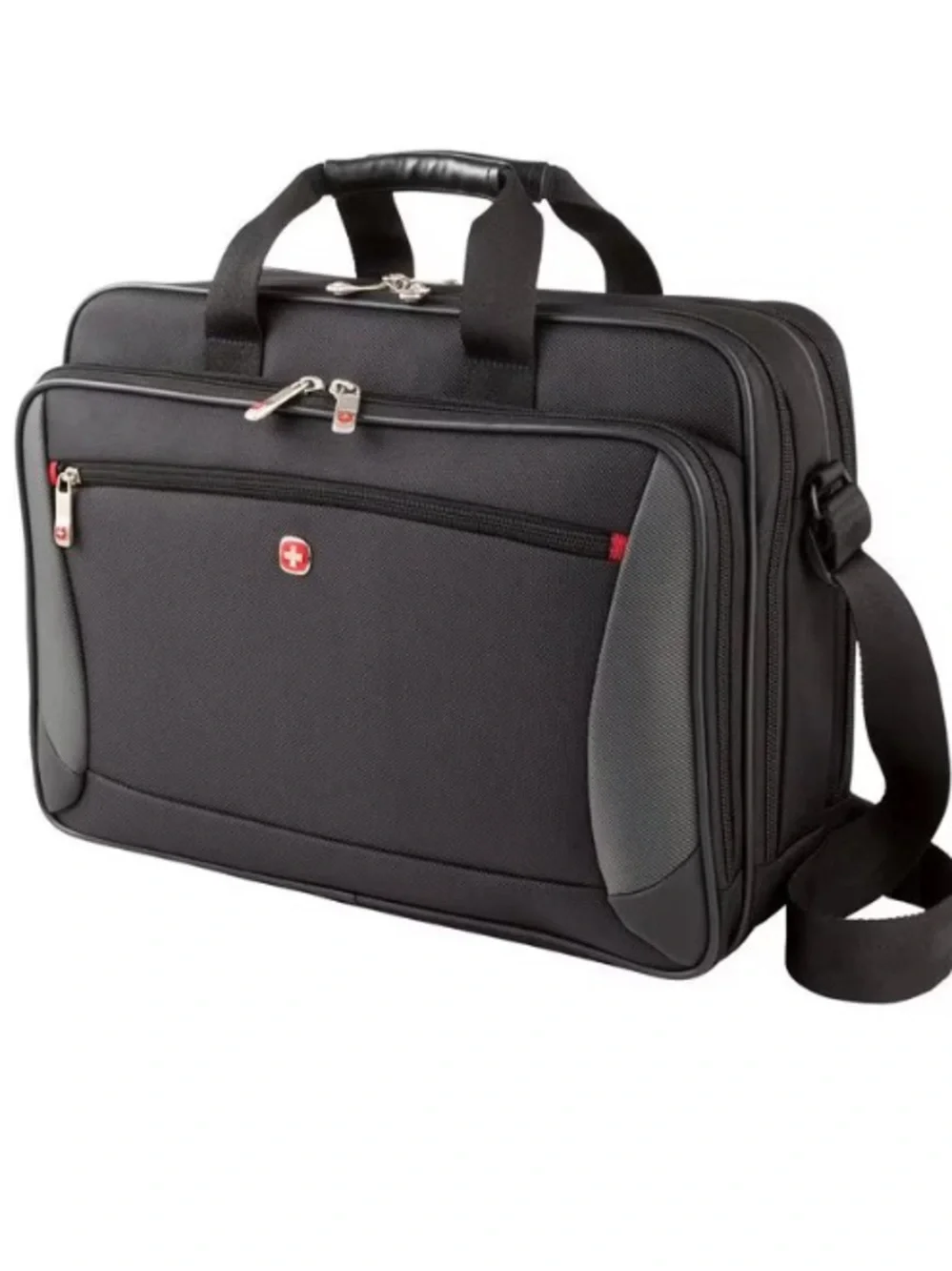 Wegner Swissgear Black Laptop Briefcase Messenger Bag with Shoulder Strap